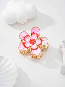 Women's Hair Accessories Made Of Zinc Alloy Flower Shapes With Oil Painting, Multi-Color, Suitable For Outings, Travel, Work, Elegant Gift, Exquisite Craftsmanship Elegant Claw Clip Vacation Hair Clips Beach Hair Claw - Multicolor - View 3