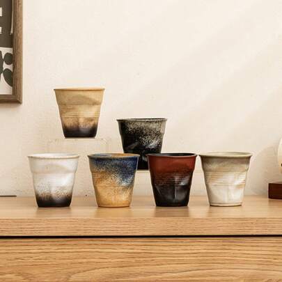 中东风格陶瓷浓缩咖啡杯，裂纹折纸杯，奢华个人杯，早餐牛奶杯，茶杯，水杯