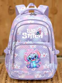 1个时尚尼龙背包，粉紫色尼龙材质，可调节肩带和拉链封口，容量大，适合返校季和旅行必备，旅行包学生背包，可爱设计，耐用日常背包 - 彩色 - 查看 2