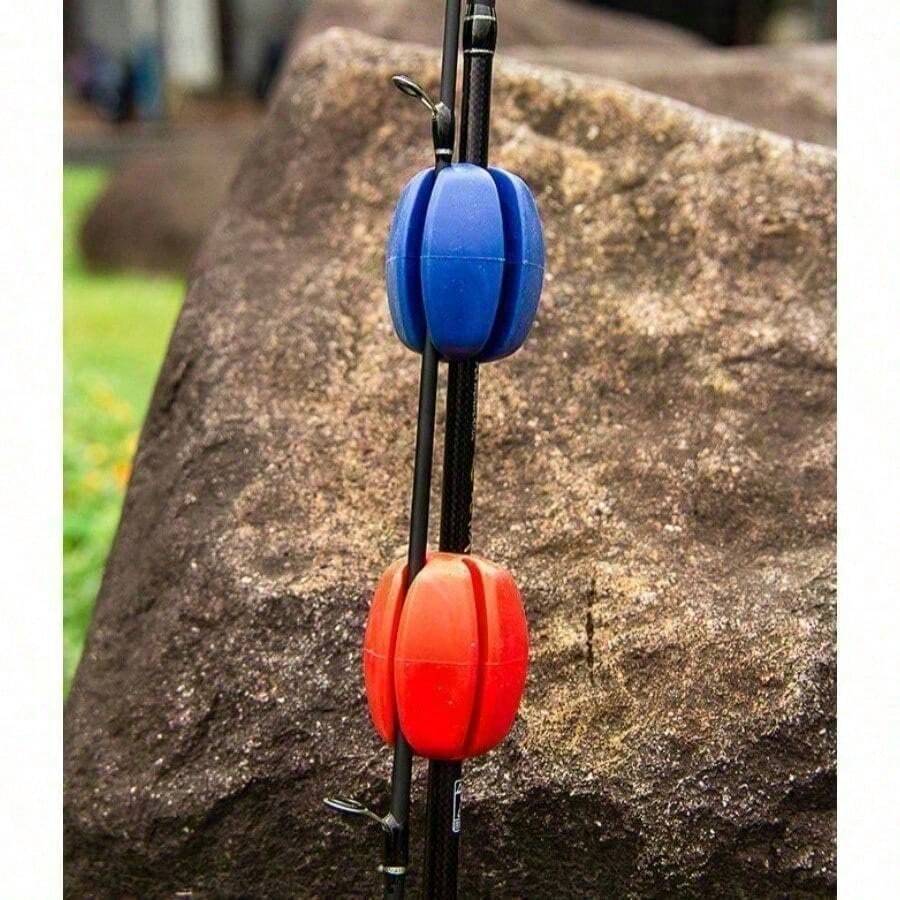 Fishing Rod Bracket Set With Multi-Function Shoulder Strap, Silicone Pole Holder, Lightweight Pole Holder, 5-Hole Fishing Rod Storage Accessories - Blue - View 1
