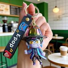1个全新电镀钥匙扣，KPOP鬼灭之刃女团钥匙扣，卡通娃娃包包挂饰钥匙圈，小礼物 - 彩色 - 查看 10