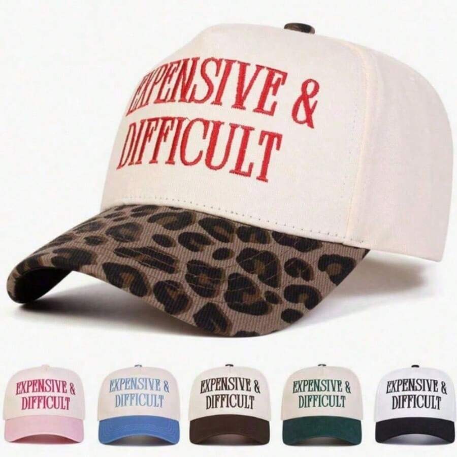 1pc Women's "Expensive & Difficult" Embroidered Letter Trucker Hat, Casual Baseball Cap, Suitable For Spring, Autumn, Street, Travel, Beach Vacation - màu xanh lá - Xem 1