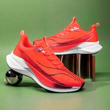 Breathable Mesh, Dissipates Stuffiness, Non-Slip Outsole, Stable Grip, Unisex Carbon Plate Running Shoes - Red - View 4