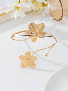 1pc Geometric Retro French Texture Flower Foot Ring Foot Accessories Adjustable Opening Holiday Gift