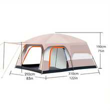 Senmeo 4-6 Person Automatic Quick Opening And Closing Camp Tent ,Double Layers Oversize 2 Rooms,Thickened Rainproof ,Outdoor Family Camp Tour Equipment - Beige - View 8