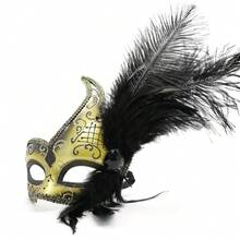 Coddsmz Women Feather Masquerade Mask Venetian Party Mask Mardi Gras Masks Princess Fancy Dress Mask Halloween Costume Mask - Colorful9 - Xem 6