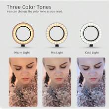 Professional 12-Inch LED Ring Light With Remote Control And Phone Holder - Adjustable Brightness And Color Temperature For Live Streaming, Makeup, Selfies, And Videos - Black - View 6