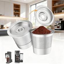 Lot de deux filtres à café réutilisables, adaptés aux machines à café et aux machines à café à capsules, type universel, compatibles avec les machines à expresso, les machines à expresso commerciales et les tasses à café réutilisables.Filtres durables, haute résistance et multi-usages. - K Cup - Lot de 2 - Voir 2