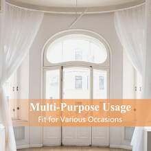 1 Set - Ceiling Curtain Track Flexible Curved Curtain Track, 16-Foot Wall-Mounted Sliding Ceiling Track And Clip Curtain Track, System Set As RV Room Divider (White) - White - View 13