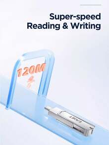 EAGET Ổ đĩa flash USB 3.2 giao diện kép 128GB/256GB, cổng Type-C và USB-A tốc độ cao, tốc độ đọc lên đến 120MB/giây, vỏ hợp kim kẽm màu xám, tương thích với điện thoại thông minh, máy tính, iPad, máy tính bảng để mở rộng dung lượng lưu trữ tức thì. - Bạc - Xem 5
