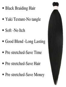 6 Packs Of 26 Inch Pre-Stretched Bohemian Style Braiding Hair Extensions, Suitable For Braiding, Curling, Deep Curly Bohemian Braids, Synthetic Bohemian Deep Curly Crochet Braids - Multicolor - View 7