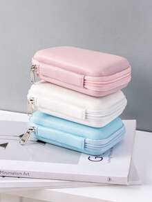 纯色简约相机收纳包，高强度EVA硬壳收纳盒，防水防尘电子产品整理包 | 防滑提手，安全闭合，表面纹理设计 | 完美收纳笔记本电脑、移动电源、相机、充电器、数据线及数码产品 | 数码游民、旅行者及专业人士必备的旅行收纳包 | 耐用防震，居家及外出皆宜 - 彩色 - 查看 7