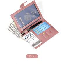 RFID Blocking Passport Holder, Multi-Functional Travel Wallet For Women, Slim Card Case Organizer With Vaccine Card Slot And Boarding Pass Holder - Multicolor - View 8
