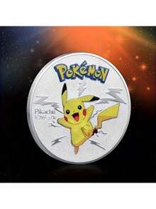 8Pcs Pokemon Coins Metal Pikachu Coins Charizard Mewtwo Pikachu Metal Pokemon Card Round Game Collection Card Anime Toys - Multicolor - View 4
