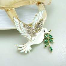 1枚镶钻和平标志胸针，女士动物胸针别针，适用于包包、毛衣、外套、帽子、鞋子、连衣裙、西装