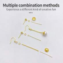 Gold-Tone Faux Pearl Earring Making Kit, DIY Jewelry Craft Supplies For Customized Earrings, Studs, Drops - Earring Material Pack - View 3