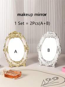 1pc European Style Personalized Makeup Mirror, Vanity Mirror, Suitable For Room, Bedroom, Dressing Table, Also As A Gift For Family And Friends - Multicolor - View 9