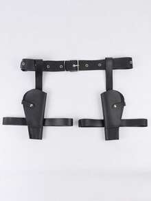 1 chiếc bao đựng súng lục đôi bằng da PU màu nâu/đen có thể điều chỉnh | Phong cách Trung cổ/Hiện đại miền Tây với hệ thống móc cài thắt lưng, tương thích với nhiều loại súng lục, thích hợp cho hóa trang cao bồi/cảnh sát, phụ kiện trang phục cosplay. - A - Xem 13