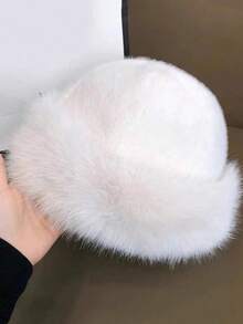 Women's Luxury Faux Fur Windproof Warm Hat For Autumn/Winter. Thick & Fluffy, Ear Protection Design, Lightweight Stretchy Polyester Fabric, Machine Washable. - Multicolor - View 5
