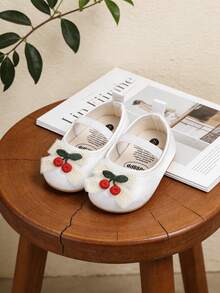 女婴/幼儿玛丽珍平底鞋，公主婚礼鞋，学步鞋，适合新生儿、婴幼儿 - 白色 - 查看 10