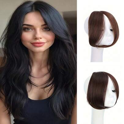 Tóc mái kẹp sang trọng - Tóc nối rẽ ngôi giữa và hai bên dành cho nữ, chất liệu sợi chịu nhiệt cao, tóc thẳng, phù hợp với mọi kiểu tóc.