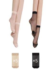 Women's Solid Color Mid-Calf Socks, Lightweight & Skin-Friendly, Versatile & Fashionable, Comfortable Mid-Length Socks, Autumn/Winter - Multicolor - View 11