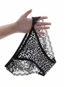 Bộ 4 chiếc quần lót nữ không đường may, họa tiết hoa, da báo, màu trơn, có đai eo, kiểu dáng gợi cảm, co giãn, thoáng khí, mềm mại, thân thiện với da. - Nhiều màu - Xem 5