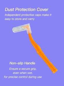 20pcs COCOABELL Dental Floss Brushes, Interdental Brushes, Orthodontic Soft Bristle Interdental Cleaning Tools, Interdental Gap Cleaning Toothbrush With L-Shaped Bent Handle In Portable Case, 5 Brush Head Sizes (0.6mm, 0.7mm, 0.8mm, 1.0mm, 1.2mm) To Fit Different Tooth Gaps, Reusable - 彩色 - 查看 3