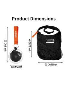 1pc Large Capacity Foldable Reusable Shopping Bag - Ultra-Portable With Convenient Storage Case, Space-Saving Disc Design, And Rolls Up Compactly For Travel, Shopping, And Daily Errands