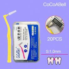 20pcs COCOABELL Dental Floss Brushes, Interdental Brushes, Orthodontic Soft Bristle Interdental Cleaning Tools, Interdental Gap Cleaning Toothbrush With L-Shaped Bent Handle In Portable Case, 5 Brush Head Sizes (0.6mm, 0.7mm, 0.8mm, 1.0mm, 1.2mm) To Fit Different Tooth Gaps, Reusable - 彩色 - 查看 8