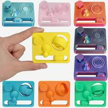 1pc 3D Printed 4 In1 Finger Fidget Toy Infinite Push Toy, Hand Spinner Fidget Cube Puzzle Toy, Multifunction Fidget Pad Stress Relief Toy - 4-in-1 Finger Fidget Toy - View 3
