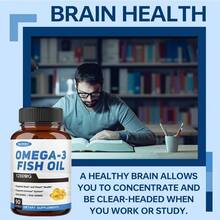 Taoters OMEGA-3 Fish Oil Supplement, 1280mg Per Serving, Supports Brain, Heart, And Immune System Health, 90 Capsules. - 1瓶 - 查看 4
