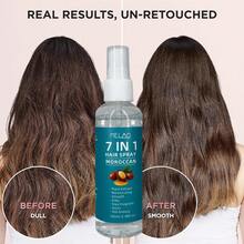 Bruma para el cabello marroquí 7-en-1, Spray para el cabello MELAO infundido con aceite de argán y extractos botánicos, hidratante y nutritivo, deja el cabello suave, liso, brillante y fragante, sin grasa, fácil de desenredar, suaviza eficazmente el cabello encrespado, apto para todo tipo de cabello - azul-verde - Ver 8