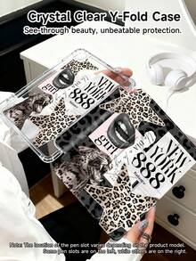 The Pattern Of Leopard-Print Stars Tablet Case Compatible With IPad Air 11-Inch M3 2025 / M2 2024, IPad Air 5th Generation 2022 , IPad (A16) 11 Inch 11th Generation 2025,Compatible With Samsung Galaxy Tab,Kindle Paperwhite 12th Gen 2024, Clear Back ,Fashion Pattern Protective Case,Automatic Sleep And Wake-Up Function, Airbag Protection, Suitable For Gifts And Office Use - Multicolor - View 4