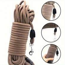Dây dắt chó huấn luyện chịu lực 360°, dài 3m/5m/10m/15m, chất liệu PP, khóa kim loại, tay cầm tiện dụng, dây đeo có thể điều chỉnh, phù hợp cho chó nặng đến 130lbs (khoảng 59kg), tuyệt vời cho đi dạo ngoài trời, huấn luyện, cắm trại, vượt chướng ngại vật. - màu đen - Xem 11