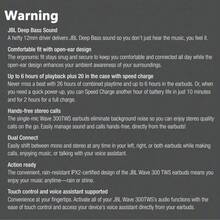 JBL Wave 300 TWS 真无线入耳式蓝牙耳机，带充电盒 - 无线耳塞，内置麦克风，26 小时播放时间 - 黑色 - 查看 7