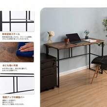 パソコンデスク シンプルワークデスク ゲーミングテーブル 幅120cm PCデスク 学習机 勉強机 折りたたみ 完成品 木製 しっかりした構造 おしゃれ - ナチュラル + スチール1 - チェックする 4