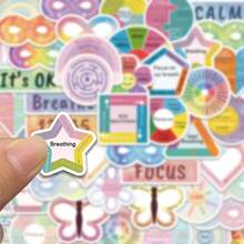 60pcs Calming Sensory Graffiti Stickers, Suitable For Decorating Envelopes, Mobile Phones, Helmets, Gift Boxes, Waterproof Stickers - Multicolor - View 6
