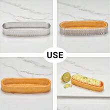 6 moldes de tartas de acero inoxidable, moldes ovalados perforados de 4.7 pulgadas para tartas francesas, perfectos para bodas y Navidad, moldes para hornear tartas - Multicolor - Ver 6
