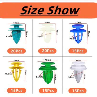 20 piezas de clips de remache de plástico blanco para moldura de puerta de automóvil para sujeción automotriz, 17x19mm, sujetadores de automóvil, soportes de moldura de puerta