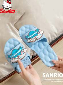Sanrio 三丽鸥可爱卡通拖鞋 - 酷洛米、美乐蒂、美乐蒂、凯蒂猫。女童鞋、拖鞋、商务旅行拖鞋，酒店室内家用浴室防滑轻便可折叠便携平底拖鞋，EVA材质，适合所有季节和各种场合。 - 藍色 - 查看 1