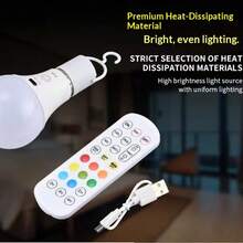 Bóng đèn LED RGB nhiều màu, đèn âm trần đa sắc, đèn nền có thể điều chỉnh độ sáng, bóng đèn hình cầu RGB với công tắc cảm ứng điều khiển từ xa và chức năng sạc khẩn cấp, thích hợp trang trí phòng khách, phòng ngủ. - bóng đèn RGB - Xem 9