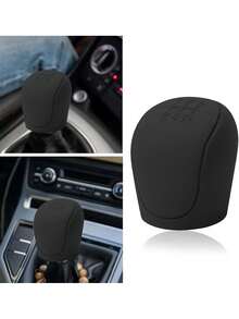 1pc Universal Black Silicone Anti-Slip Car Gear Shift Knob Cover Protector - Solid Color - View 2