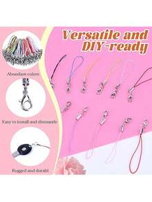 50/100/200pcs Black Decorative Rope Lanyards, Lobster Clasp Keychains, Phone Straps, Jewelry Accessories - Multicolor - View 4