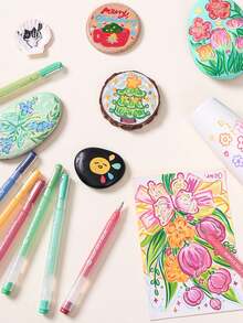 朗格3D立体感绘画笔 - 90色丙烯凝胶笔套装，15种主题色，4个礼盒包装 - 1.0mm细笔尖，适用于绘画、素描和艺术日记 | 顺滑混色，大容量墨水 | 适合艺术家和初学者，是送给男孩/女孩学生、返校季和教师奖励的绝佳礼物 - 凝膠筆套裝-配色方案 - 查看 5