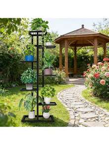This Year's Best-Selling 6/5/4 Plant Stand, Storage Rack, Display Shelf - Latest Upgraded Model Indoor/Outdoor Metal Plant Stand With Multi-Tier Design Accommodates Multiple Potted Plants.Features A Rust-Proof Coating For Durability.Evenly Spaced Grid Structure Ensures Balanced Weight Distribution And Prevents Deformation.Widened Base Maximizes Space Utilization.Round Base Prevents Floor Scratches While Maintaining Stability.Suitable For Patios, Corner Balconies, Living Rooms, Studies, And More.Folds For Easy Storage. - Màu đen/7 lớp - Xem 3