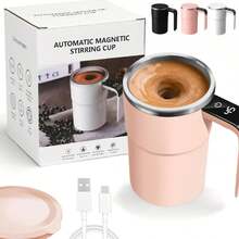 Automatic Magnetic Stirring Coffee Mug New Self Stirring Mug Electric Protein Shaker Bottle Stainless Steel Mixing Cup - Baby Pink - View 2