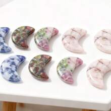 5/10/20 Pcs Natural Stone Decorative Pendant, Dragon Blood, Red Rose, Green, Sapphire Blue, Moon, Uplifting Mood, Healing, Yoga, Spiritual, Natural Style - Variegated - View 5