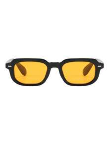 1 Pair Men's Black Square PC Frame Minimalist Solid Color Personalized Street Style Vintage Fashion Glasses - Black - View 3