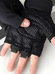 1 par de mancuernas, guantes de levantamiento de pesas para gimnasio, guantes de fitness de media dedos para culturismo, protección de palma, adecuados para entrenamiento deportivo de hombres y mujeres, accesorios de gimnasio sin dedos, gimnasio, entrenamiento en casa, guantes de gimnasio para mujeres, guantes de gimnasio, guantes de gimnasio para hombres, gran regalo de Navidad y Año Nuevo para familiares y amigos en invierno - Líneas blancas y negras - Ver 9